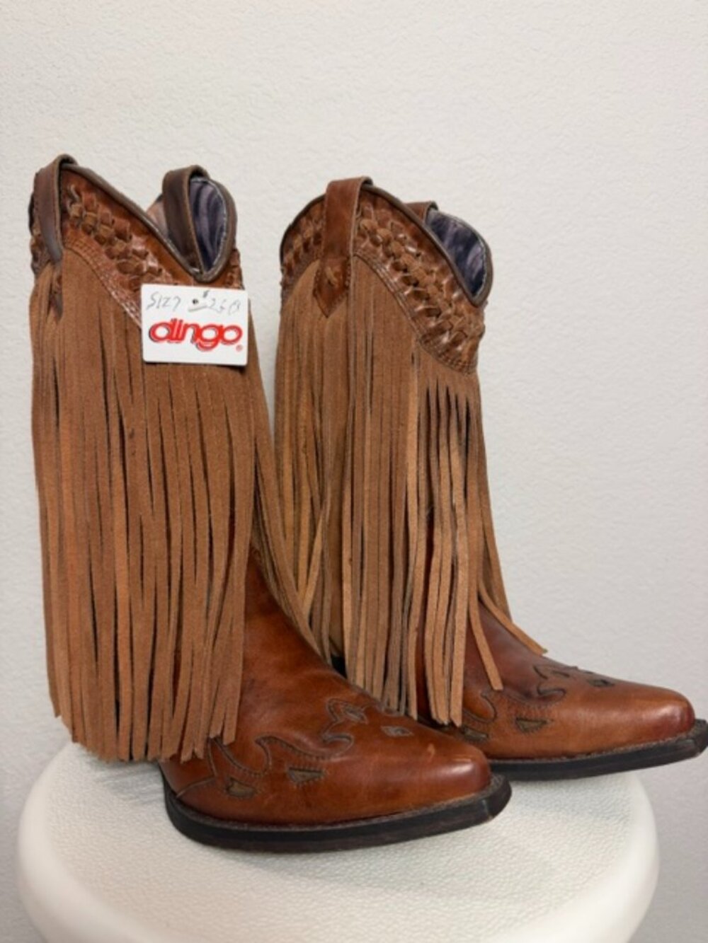 Dingo Leather Fringe Western Boots – Women’s Size 7M (No Box)